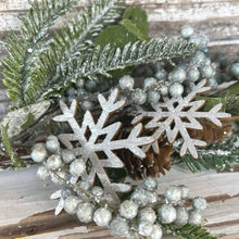 Load image into Gallery viewer, Snowflake Greenery Pick