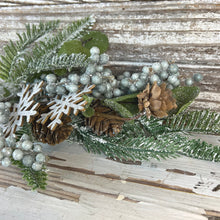 Load image into Gallery viewer, Snowflake Greenery Pick