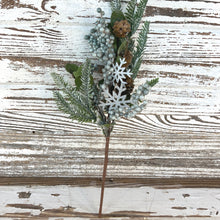 Load image into Gallery viewer, Snowflake Greenery Pick