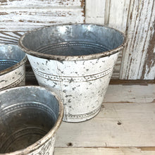 Load image into Gallery viewer, Whitewash Tin Pot Covers