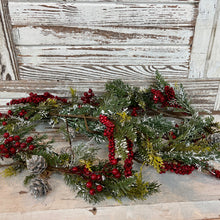 Load image into Gallery viewer, Fir & Cedar Red Berry Garland