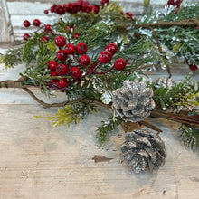 Load image into Gallery viewer, Fir & Cedar Red Berry Garland