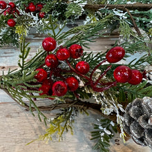 Load image into Gallery viewer, Fir & Cedar Red Berry Garland