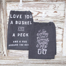 Load image into Gallery viewer, Rustic Black And White Love Towel Set