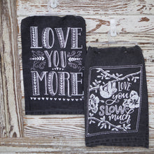 Load image into Gallery viewer, Rustic Black And White Love Towel Set