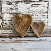 Load image into Gallery viewer, Wood Carved Heart Bowl Set