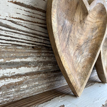 Load image into Gallery viewer, Wood Carved Heart Bowl Set
