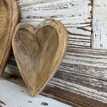 Load image into Gallery viewer, Wood Carved Heart Bowl Set