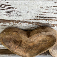 Load image into Gallery viewer, Wood Carved Heart Bowl Set