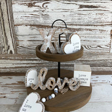 Load image into Gallery viewer, White Weathered Valentines Tiered Tray Bundle