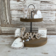Load image into Gallery viewer, White Weathered Valentines Tiered Tray Bundle