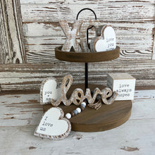 Load image into Gallery viewer, White Weathered Valentines Tiered Tray Bundle