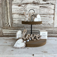 Load image into Gallery viewer, White Weathered Valentines Tiered Tray Bundle