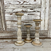 Load image into Gallery viewer, Swirl Carved Candle Holders