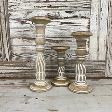 Load image into Gallery viewer, Swirl Carved Candle Holders