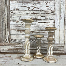 Load image into Gallery viewer, Swirl Carved Candle Holders