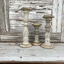 Load image into Gallery viewer, Swirl Carved Candle Holders