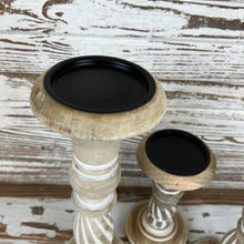 Load image into Gallery viewer, Swirl Carved Candle Holders