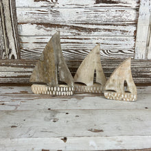 Load image into Gallery viewer, Carved Wood Sailboat Set