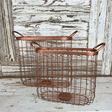 Load image into Gallery viewer, Copper Finish Oval Basket Set