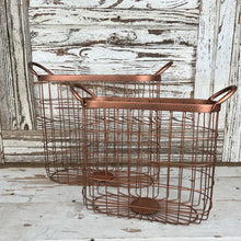 Load image into Gallery viewer, Copper Finish Oval Basket Set
