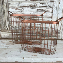 Load image into Gallery viewer, Copper Finish Oval Basket Set