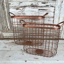 Load image into Gallery viewer, Copper Finish Oval Basket Set
