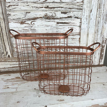 Load image into Gallery viewer, Copper Finish Oval Basket Set