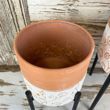 Load image into Gallery viewer, Floral Embossed Plant Stand Set