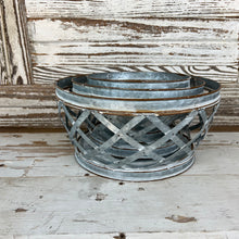Load image into Gallery viewer, Woven Metal Basket Set Of 3