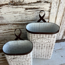 Load image into Gallery viewer, Basket Weave Hanging Buckets