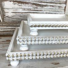 Load image into Gallery viewer, Beaded Wooden Tray Set