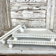 Load image into Gallery viewer, Beaded Wooden Tray Set