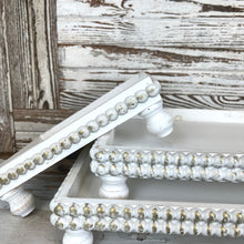 Load image into Gallery viewer, Beaded Wooden Tray Set