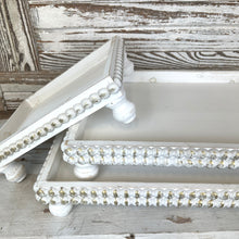 Load image into Gallery viewer, Beaded Wooden Tray Set