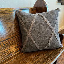 Load image into Gallery viewer, 20" Grey Cross Check Pillow