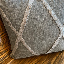 Load image into Gallery viewer, 20" Grey Cross Check Pillow