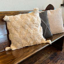 Load image into Gallery viewer, 20" Grey Durrie Pillow