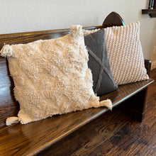 Load image into Gallery viewer, 20" Grey Cross Check Pillow