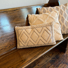 Load image into Gallery viewer, 20" Neutral Diamond Pillow