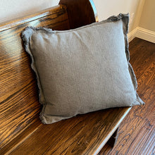 Load image into Gallery viewer, 20" Grey Fringe Pillow