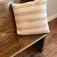 Load image into Gallery viewer, 20" Tan & White Stripe Pillow