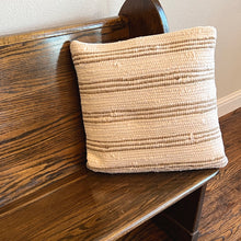 Load image into Gallery viewer, 20" Tan & White Stripe Pillow