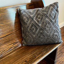 Load image into Gallery viewer, 20" Grey Diamond Pattern Pillow