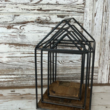 Load image into Gallery viewer, Framed Recycled Wood House Lanterns