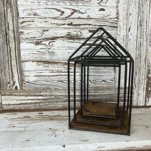 Load image into Gallery viewer, Framed Recycled Wood House Lanterns