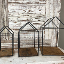 Load image into Gallery viewer, Framed Recycled Wood House Lanterns