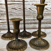 Load image into Gallery viewer, Spindletop Antique Brass Candle Holder