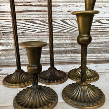 Load image into Gallery viewer, Spindletop Antique Brass Candle Holder