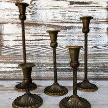 Load image into Gallery viewer, Spindletop Antique Brass Candle Holder